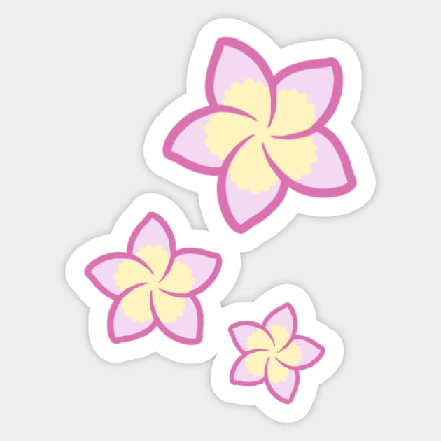 Pink Yellow Frangipani Sticker by BiscuitSnack